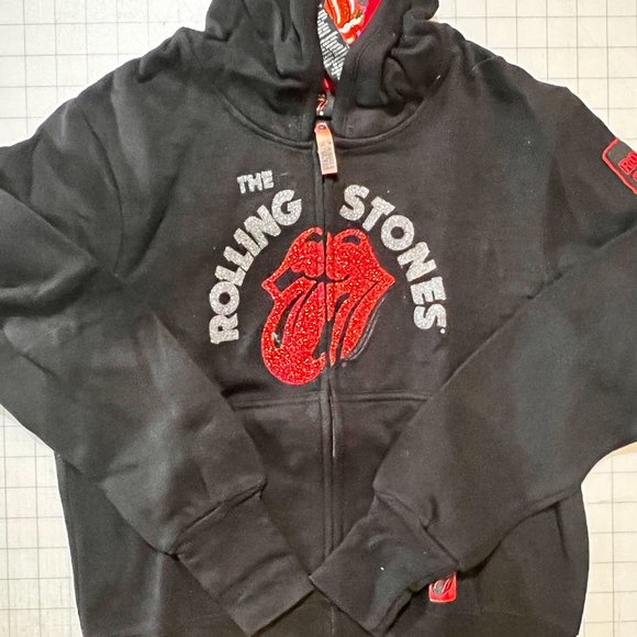 The Rolling Stones Rockware Black Kids Hoodie Size L 11/13 Authentic Gear NWT - Picture 3 of 11